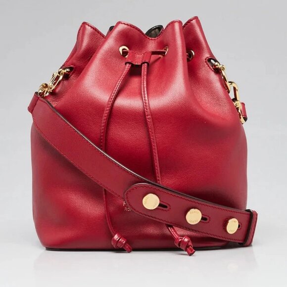 Fendi Strawberry Calfskin Leather Mon Tresor Bucket Bag - Picture 1 of 11